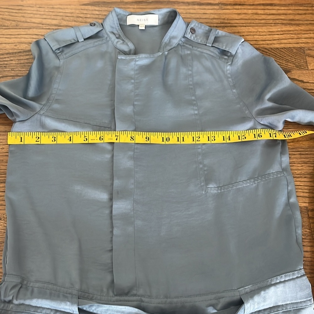 Reiss Eleanor Satin Shirt Dress Size 2 - Picture 12 of 14